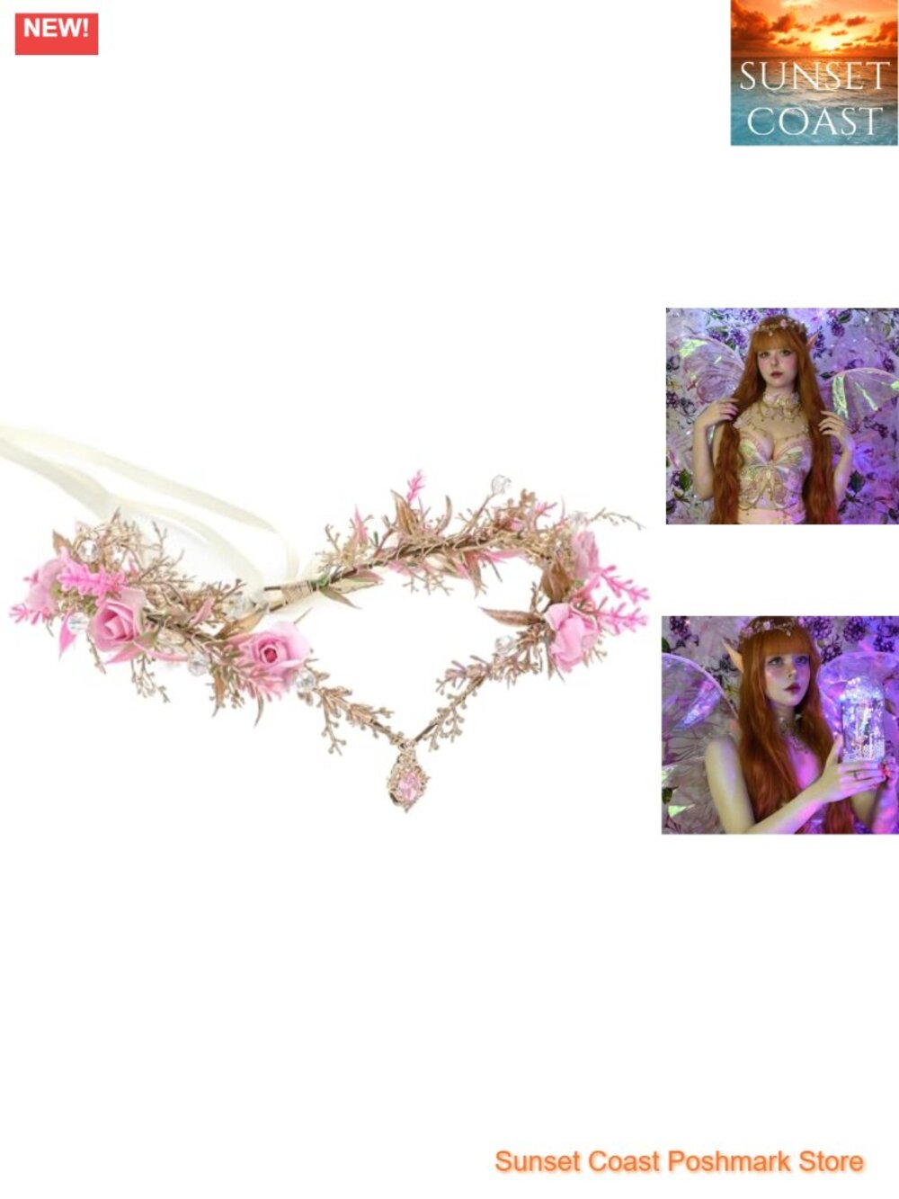 Fairy Flower Crown Elf Floral Circlet Fantasy Headpiece